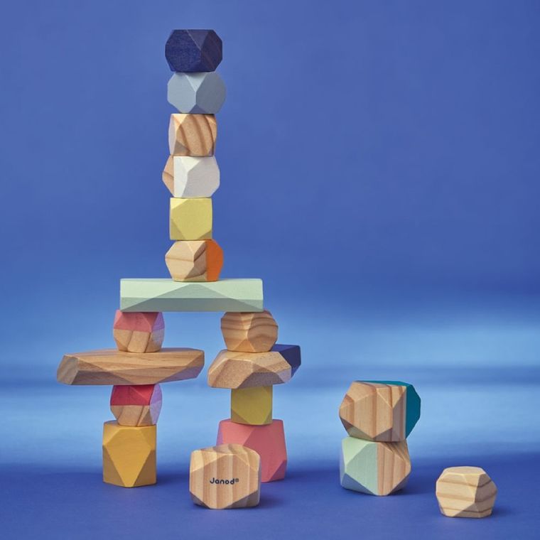 Janod, Sweet Cocoon, drewniane kamyki, 20 elementów