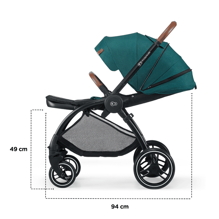 Kinderkraft, Evolution Cocoon, wózek wielofunkcyjny 2w1, Midnight Green