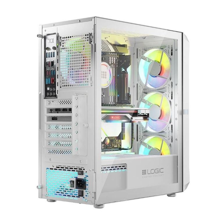 Logic Concept, obudowa komputerowa, Portos ARGB Midi USB 3.0, biała