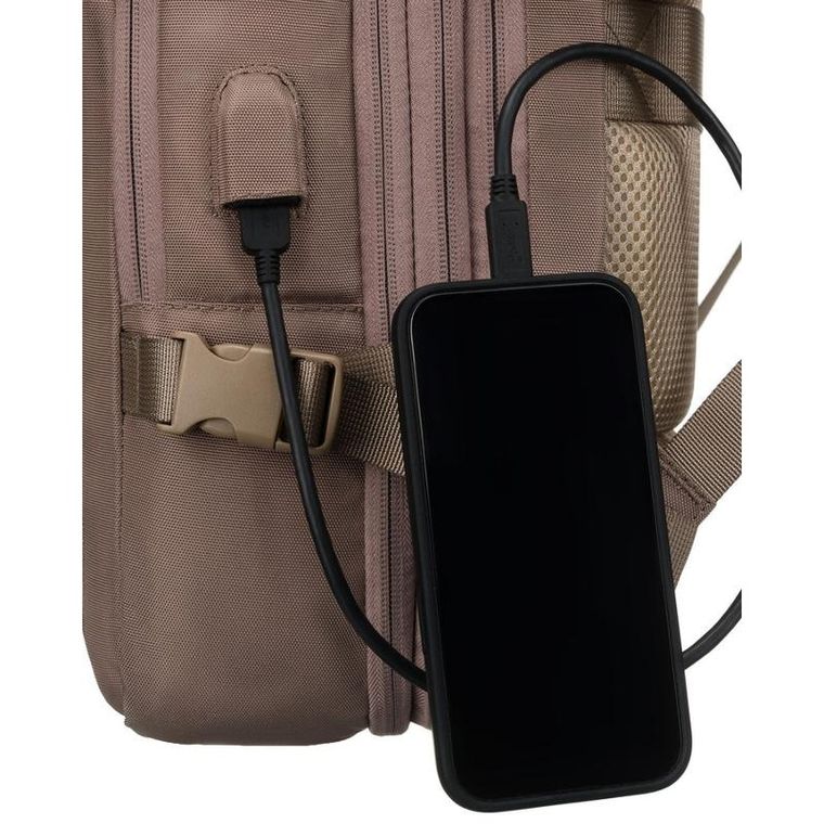 Peterson, plecak podróżny z portem USB, beżowy