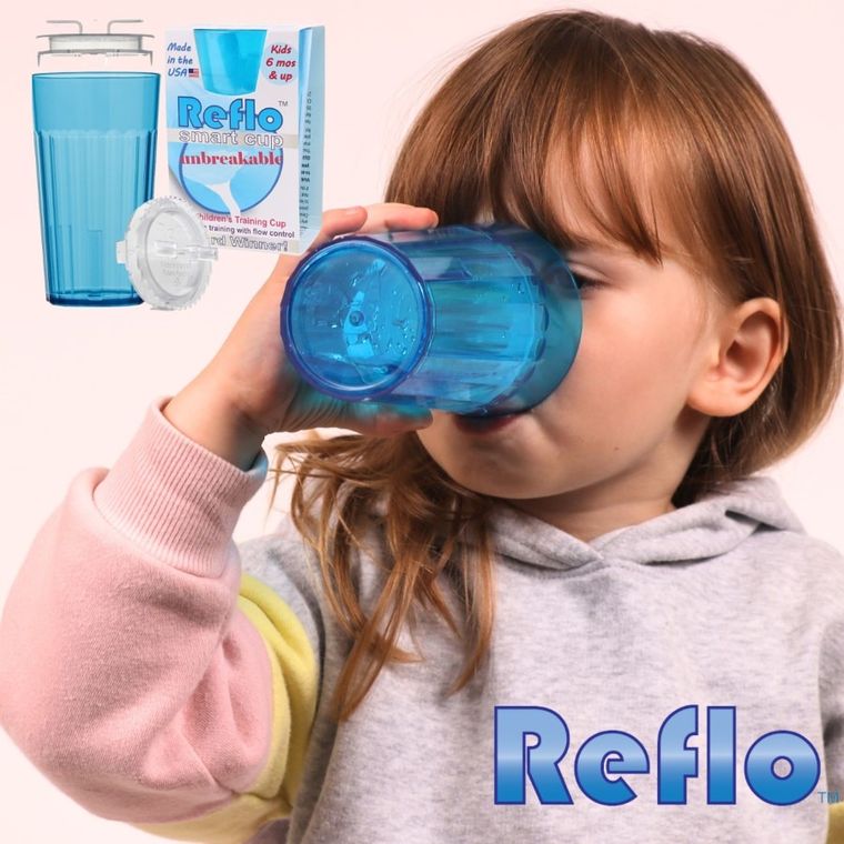 Reflo, kubek do nauki picia, niebieski, 280 ml