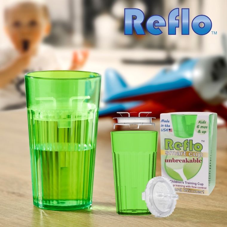 Reflo, kubek do nauki picia, zielony, 280 ml