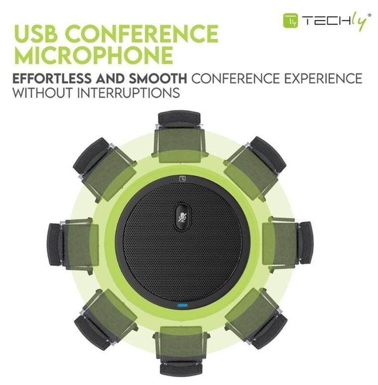 Techly, mikrofon konferencyjny, dookólny, USB 2.0 z wyciszeniem