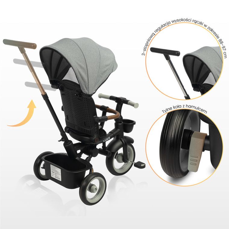 Toyz, Saber, rowerek 3-kołowy, grey