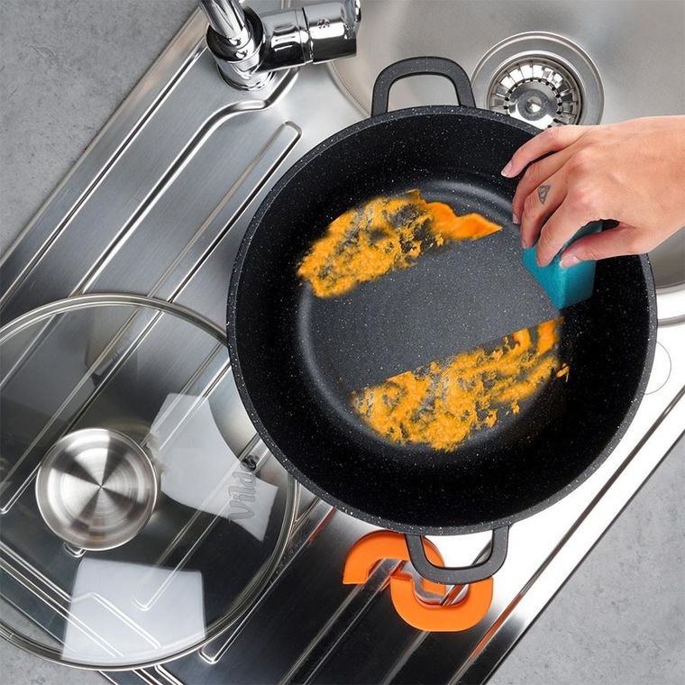 Vilde, Terruna Aroma, garnek ze szklaną pokrywką, granitowy, 28 cm, 5,8l