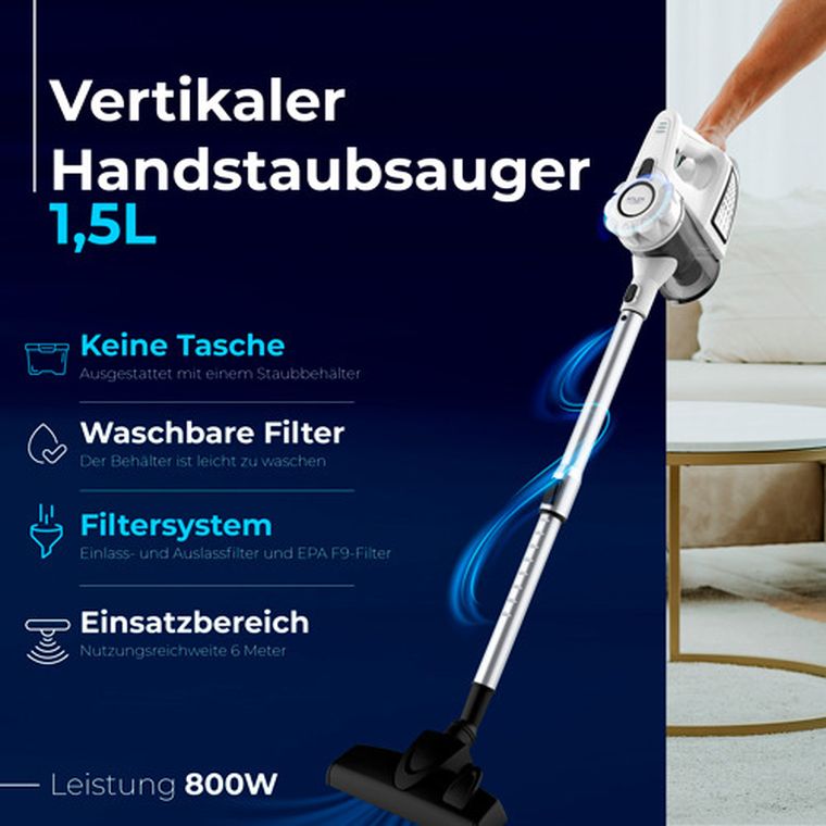 Adler, odkurzacz ręczny, biały, AD 7036W