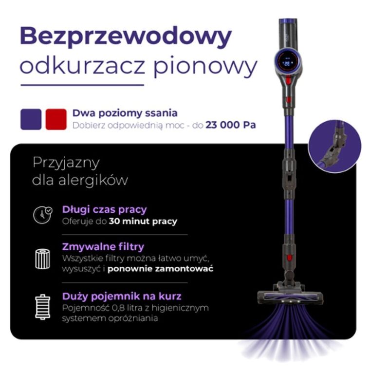 Adler, Pro, bezprzewodowy odkurzacz, pionowy