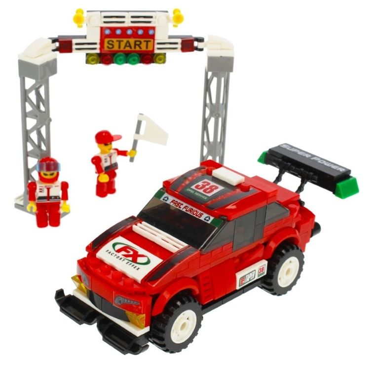 Alleblox, samochód wyścigowy, klocki konstrukcyjne, 255 elementów