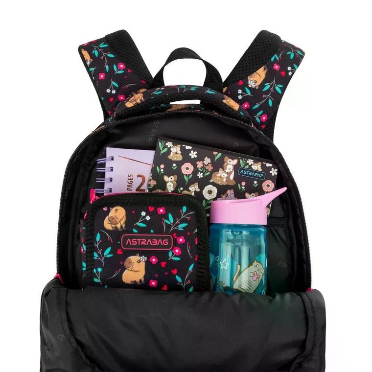Astrabag, plecak szkolny, 3-komorowy, Flower Capy
