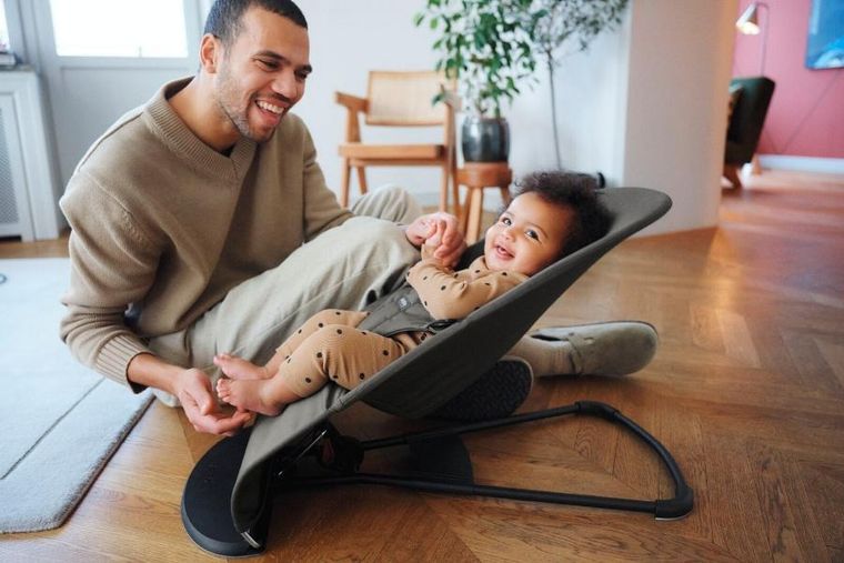 BabyBjörn, Balance Soft Woven/Jersey, leżaczek, Tri Fabric, ciemny szary