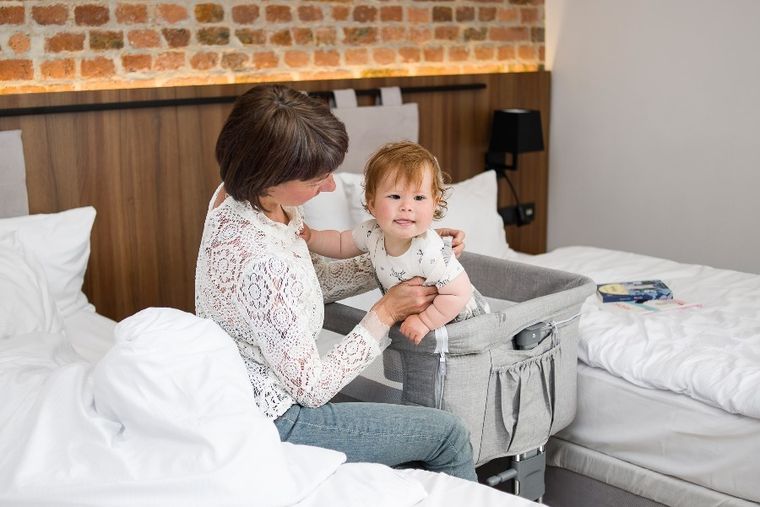 Caretero, Sleep2gether, łóżeczko dostawne, grey