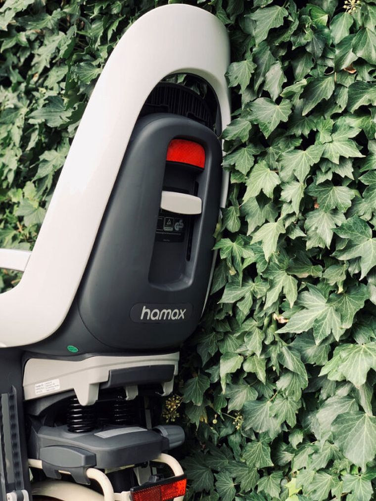 Hamax, Caress, fotelik rowerowy montowany na bagażniku, white/mint
