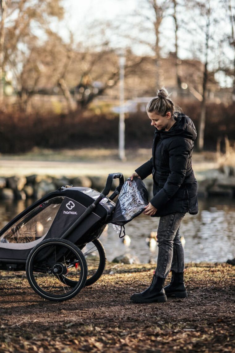 Hamax, Cocoon, przyczepka rowerowa, podwójna, Grey/Black