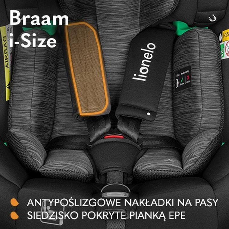 Lionelo, Braam, fotelik samochodowy, Black Carbon, 0-36 kg