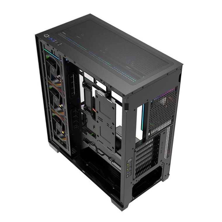 Modecom, Volcano Stellar Plus, obudowa komputerowa, ARGB MIDI 8F, czarna
