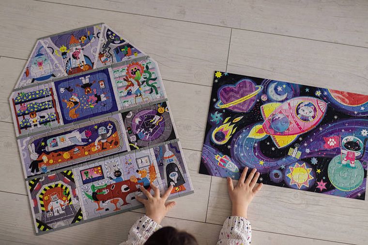 Mudpuppy, Dom na Marsie, puzzle konturowe, 100 elementów