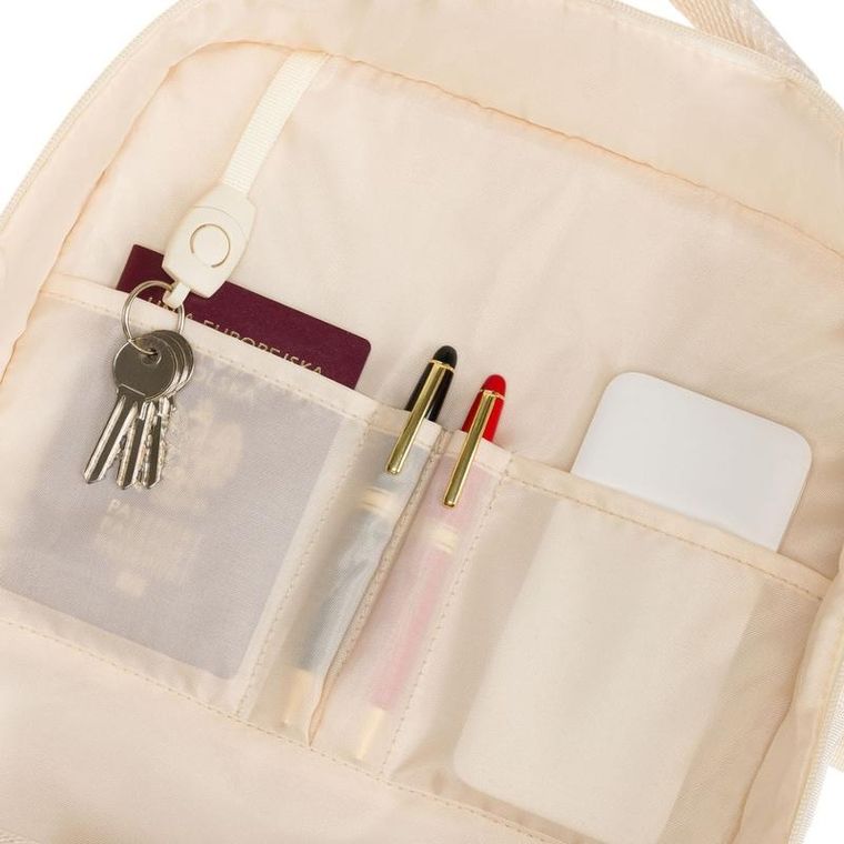 Peterson, plecak podróżny z siatkowaną przegrodą i paskami kompresyjnymi, ecru