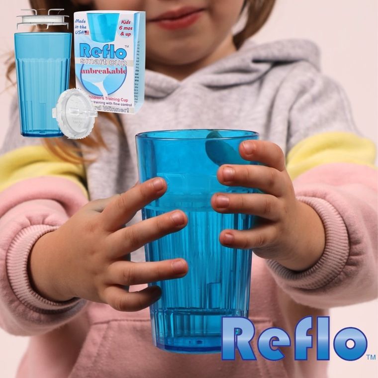 Reflo, kubek do nauki picia, niebieski, 280 ml