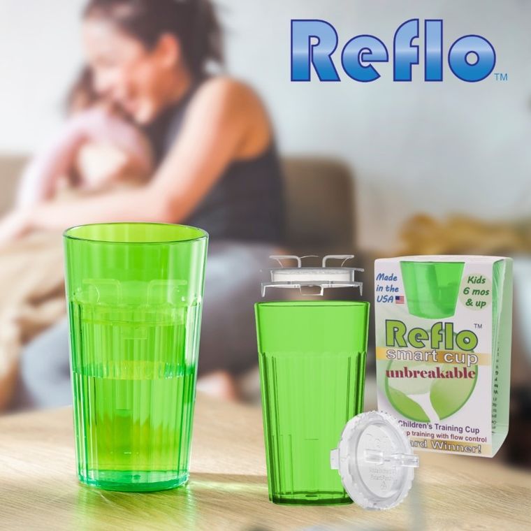 Reflo, kubek do nauki picia, zielony, 280 ml