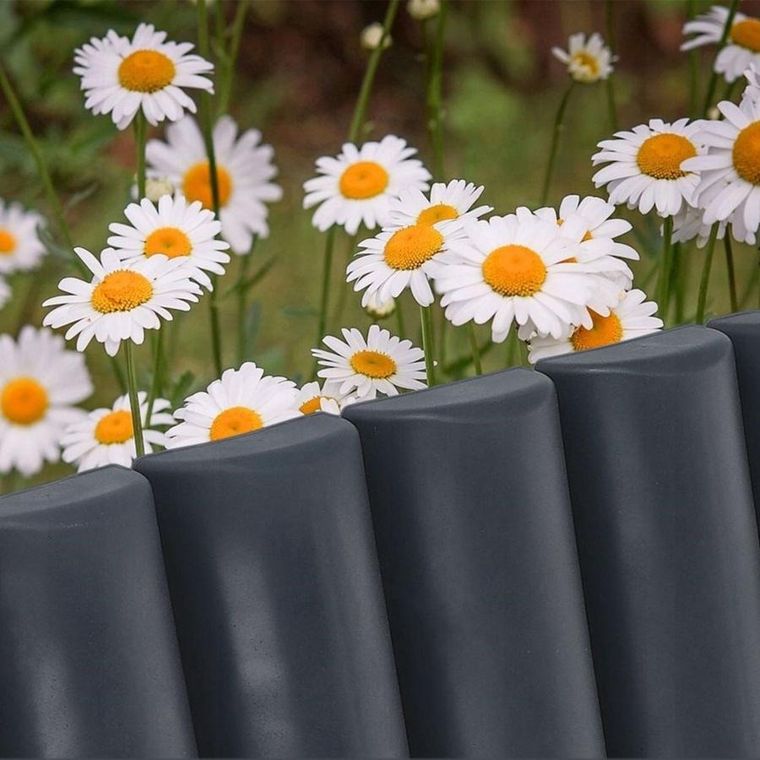 Vilde, palisada ogrodowa, grafitowa, 250 cm, 10 elementów