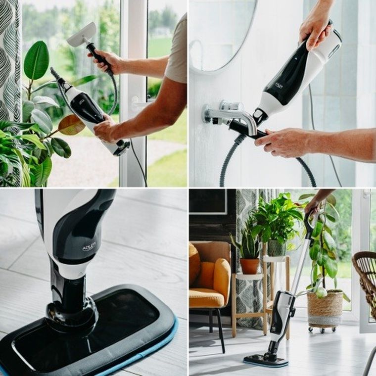 Adler, mop i myjka parowa 2w1, zestaw akcesoriów