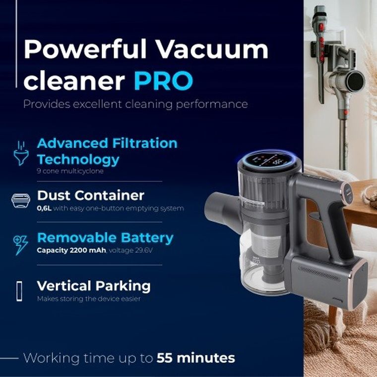 Adler, odkurzacz pionowy, PRO LED