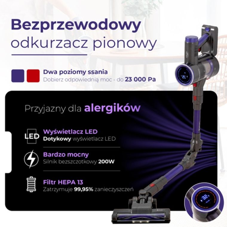 Adler, Pro, bezprzewodowy odkurzacz, pionowy