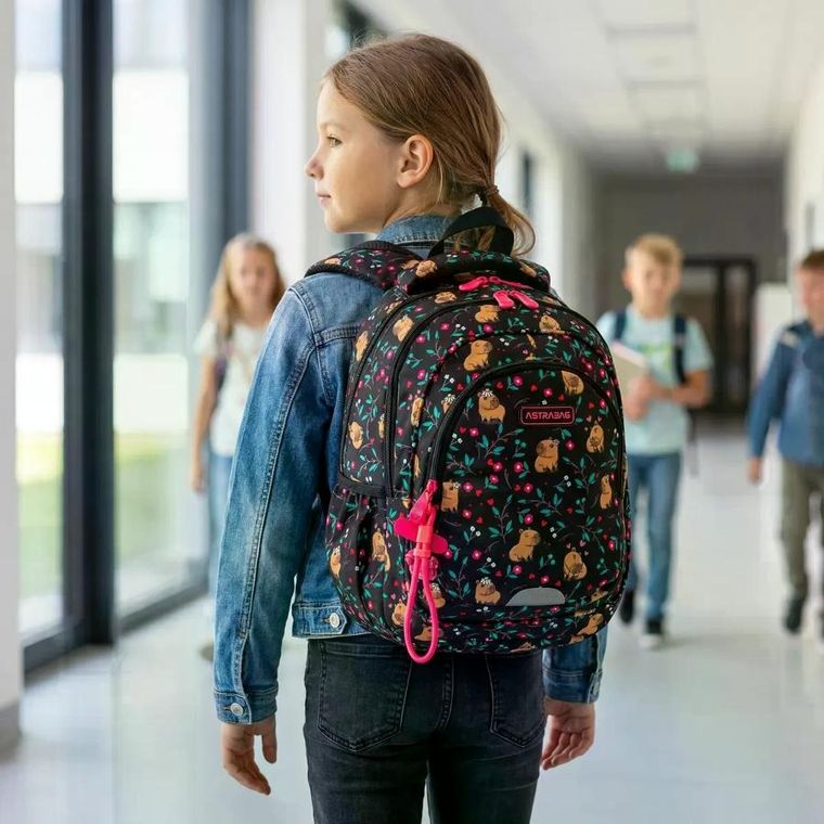 Astrabag, plecak szkolny, 3-komorowy, Flower Capy