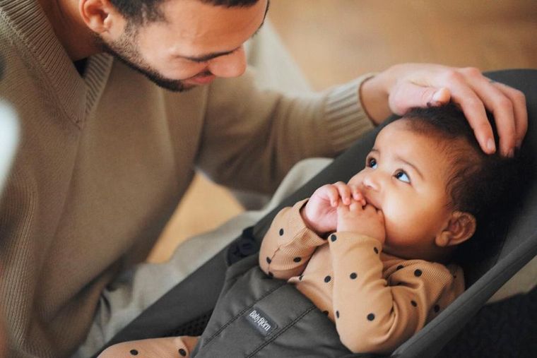 BabyBjörn, Balance Soft Woven/Jersey, leżaczek, Tri Fabric, ciemny szary