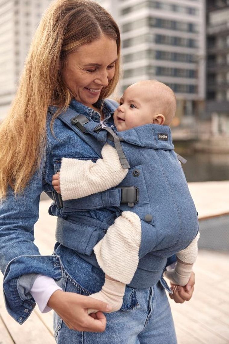 BabyBjörn, Harmony, nosidełko, woven, niebieski melanż