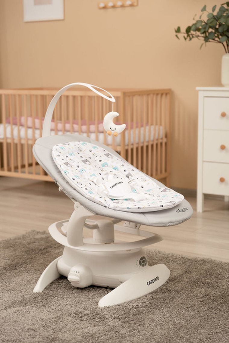 Caretero, Noco, elektryczny leżaczek i bujaczek 2w1, grey