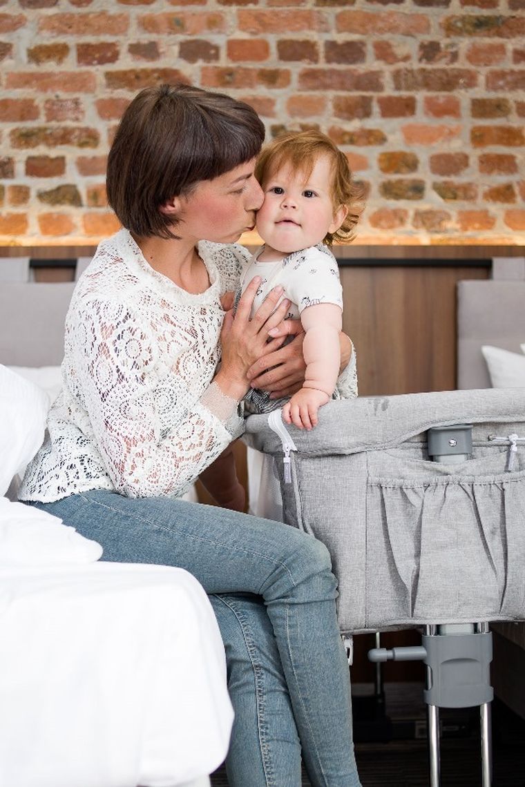 Caretero, Sleep2gether, łóżeczko dostawne, grey