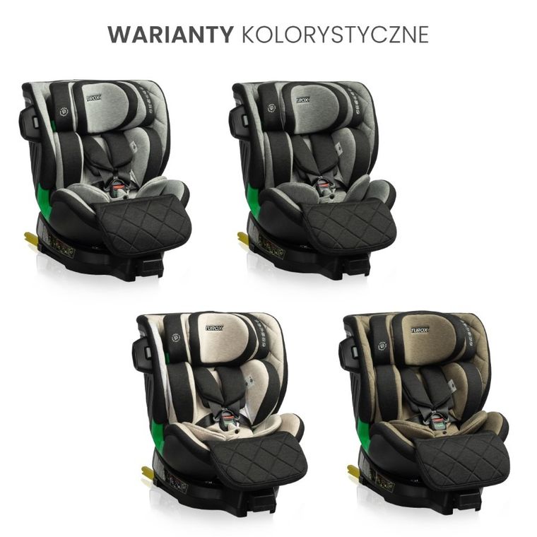 Caretero, Turox I-Size, fotelik samochodowy, Khaki, 40-150 cm
