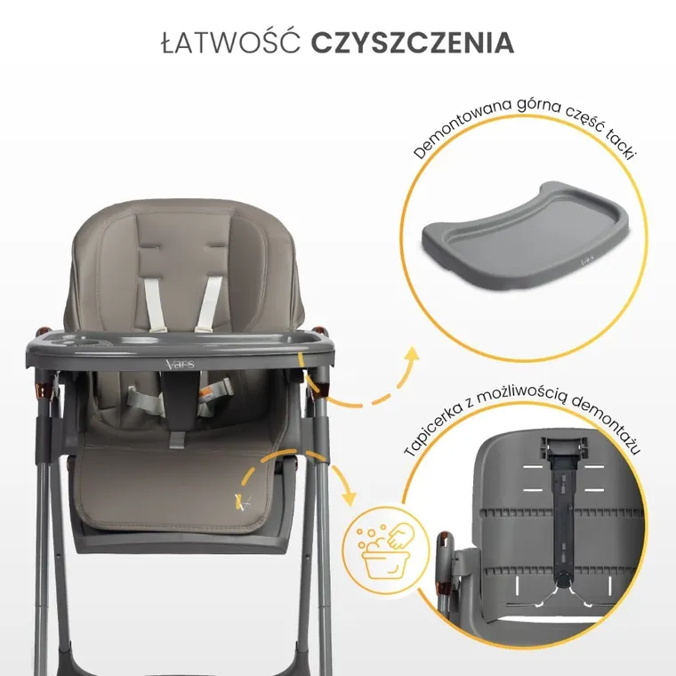 Caretero, Vars, krzesełko do karmienia, beige