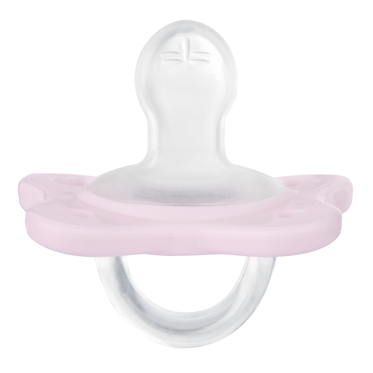 Chicco, PhysioForma Dual Soft, smoczek uspokajający, silikonowy, różowy, 2-6m, 2 szt.