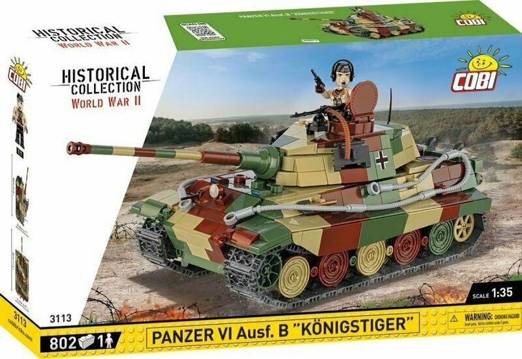 Cobi, Historical Collection WWII, Niemiecki czołg ciężki Panzer VI Ausf. B Königstiger Tygrys Królewski, 1:35, klocki, 802 elementy