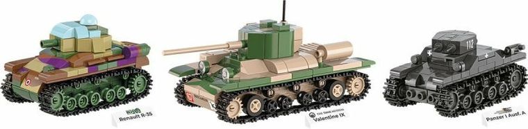 Cobi, Historical Collection WWII, Renault Valetine Panzer I, 1:48, klocki, 595 elementów