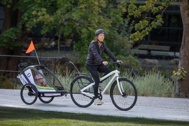 Hamax, Breeze One, przyczepka rowerowa, White/Green