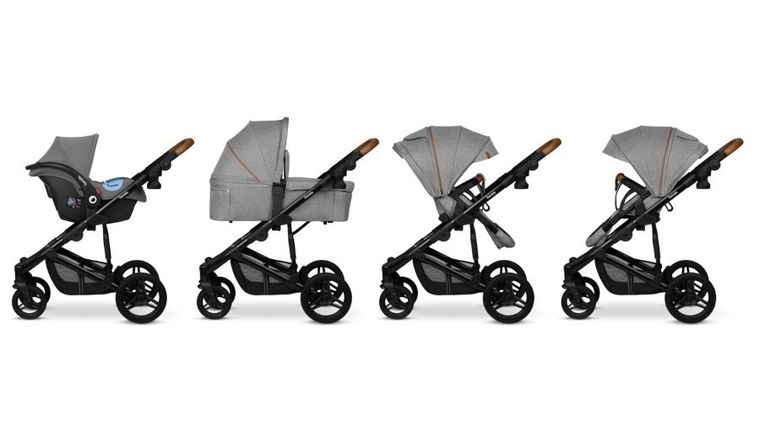 Lionelo, Mari Tour, wózek wielofunkcyjny z zestawem akcesoriów, 2w1, Grey Stone