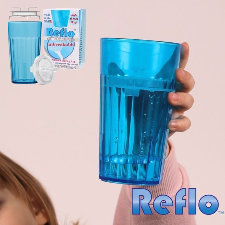Reflo, kubek do nauki picia, niebieski, 280 ml
