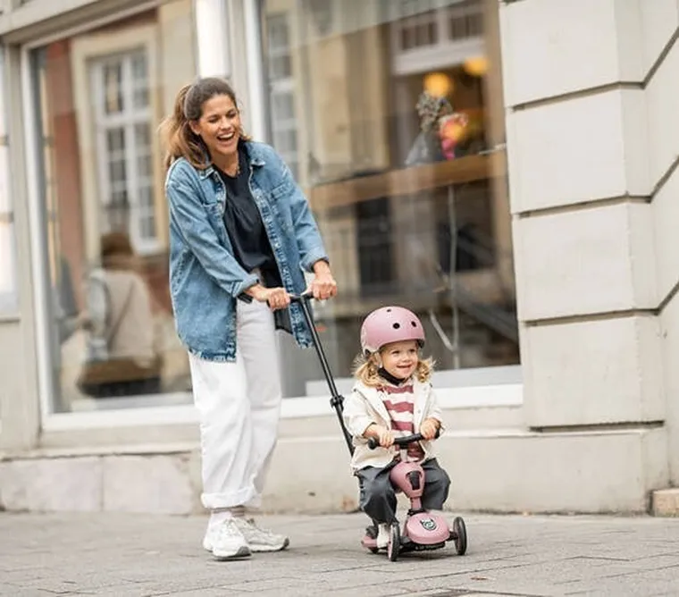 Scoot & Ride, Highwaykick 1, Push and Go, jeździk i hulajnoga z rączką do prowadzenia 2w1, Wildberry