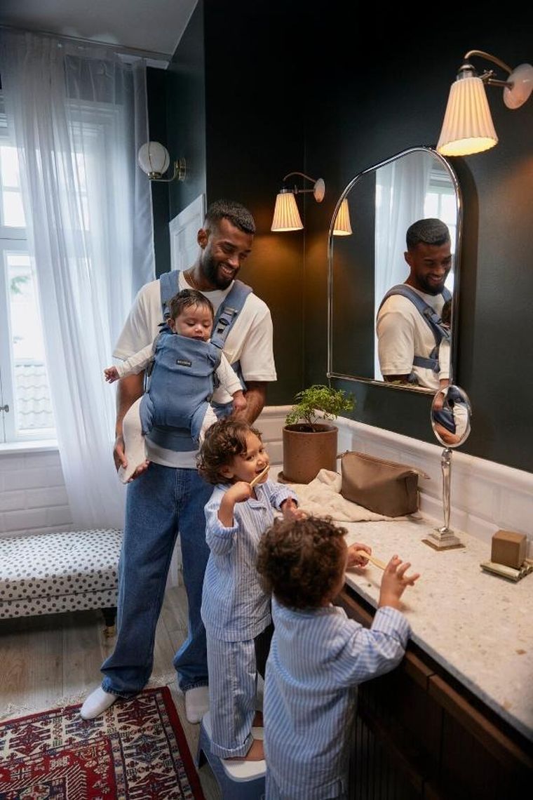 BabyBjörn, Harmony, nosidełko, woven, niebieski melanż