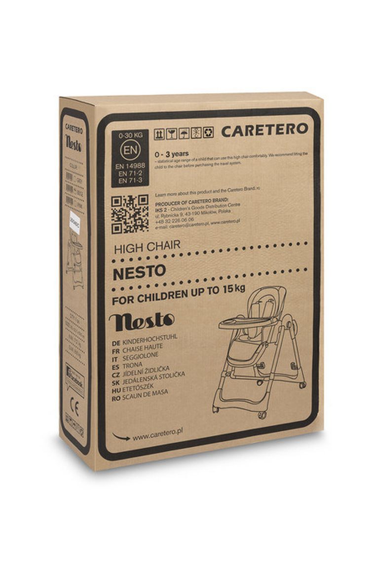 Caretero, Nesto, krzesełko do karmienia, grey