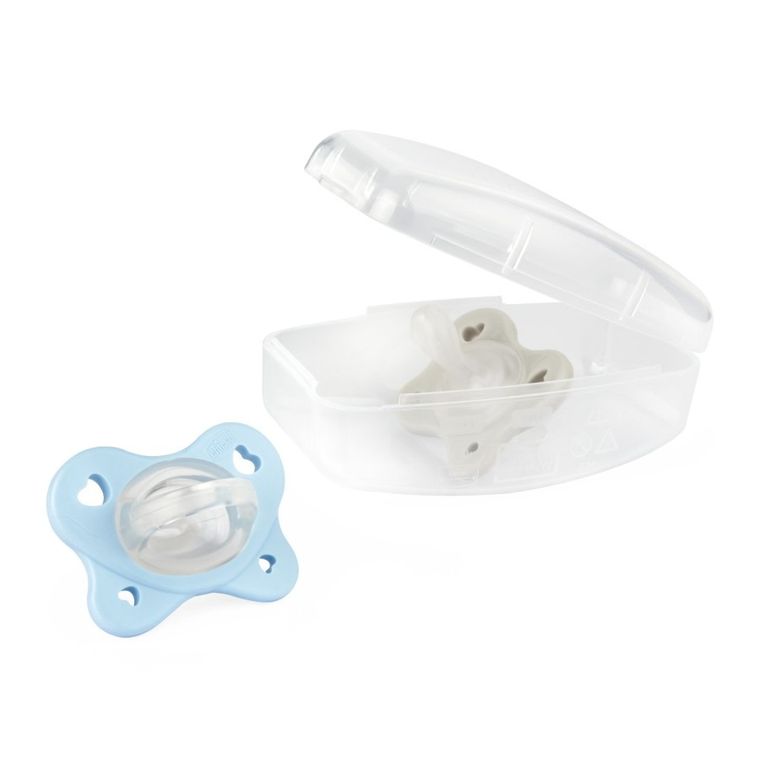 Chicco, PhysioForma Dual Soft, smoczek uspokajający, silikonowy, niebieski, 2-6m, 2 szt.