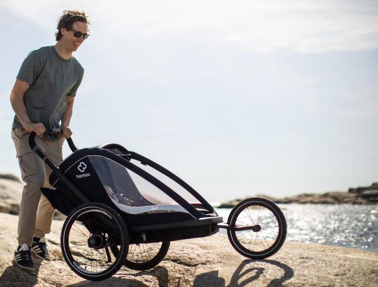 Hamax, Breeze, przyczepka rowerowa, podwójna, Navy/Cream