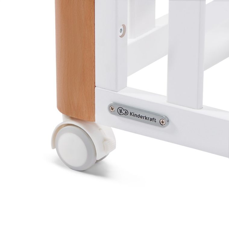 Kinderkraft, Koya, łóżeczko niemowlęce z funkcją kojca + materac, White