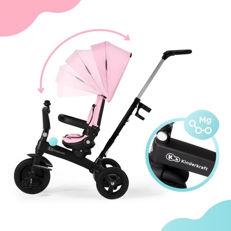 Kinderkraft, Twipper, rowerek trójkołowy, Pink