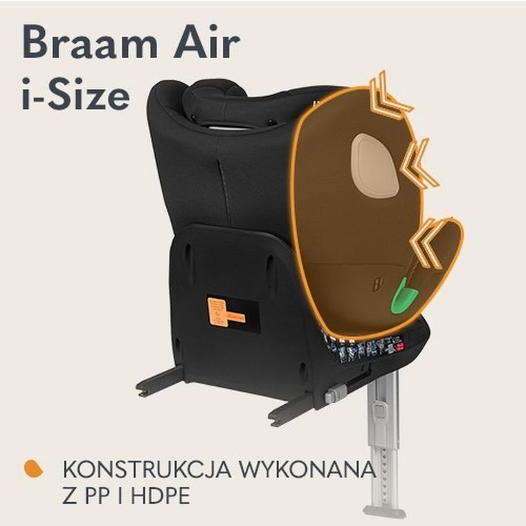 Lionelo, Braam Air, fotelik samochodowy, Black Carbon, 40-150 cm