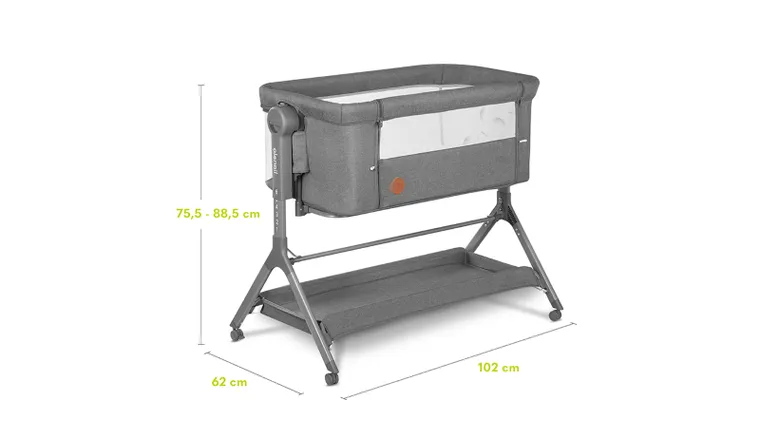 Lionelo, Leonie Plus, łóżeczko dostawne, grey stone