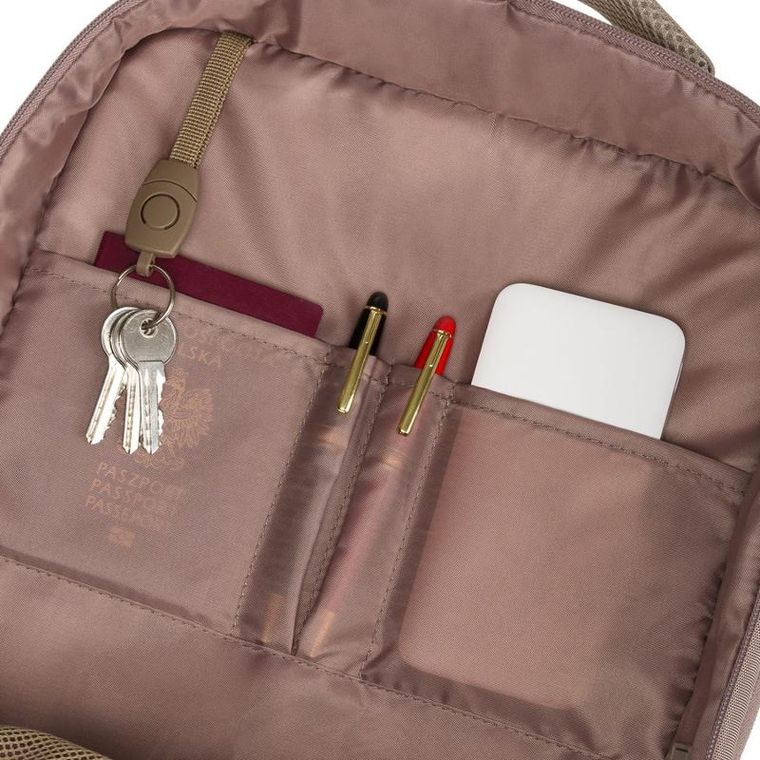 Peterson, plecak podróżny z portem USB, beżowy